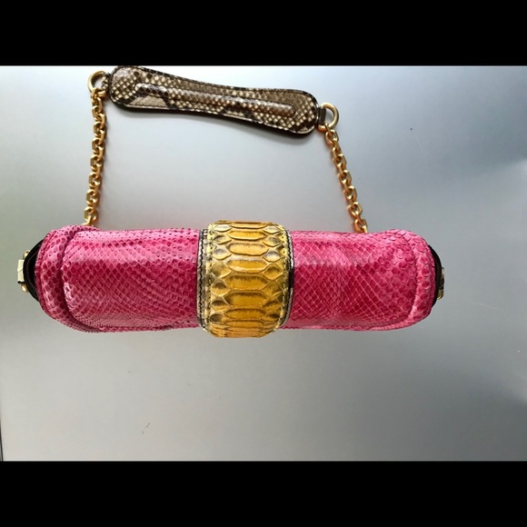 MCM Pink snakeskin shoulder bag - Picture 6 of 8